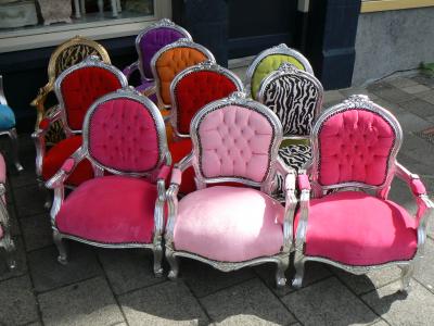 Barok Fauteuil Zilver/Zebra ..Ook Online Bestelbaar
