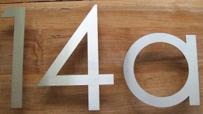 naambord of huisnummer, RVS