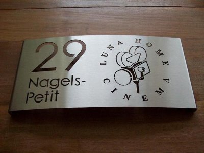 naambord of huisnummer, RVS