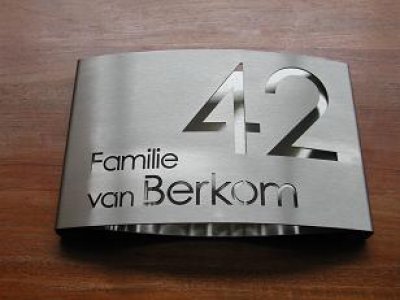 naambord of huisnummer, RVS