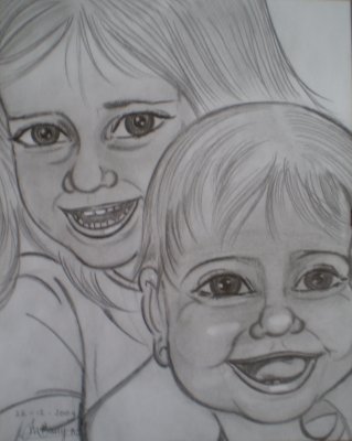 Een potloodtekening van uw kind of uw huisdier