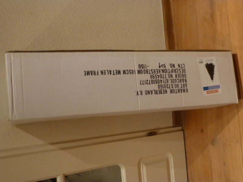 NIEUW: Kunst kerstboom 185cm hoog met metalen voet IN DOOS 