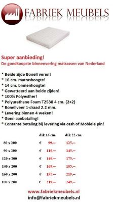 Goedkoopste Bonell matrassen van Nederland!