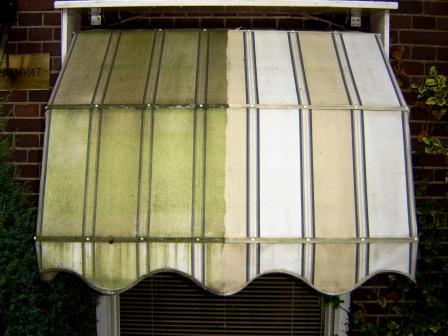 Schoonmaken Zonnescherm Reinigen markiezen zonwering of zonneluifels KAN WEL