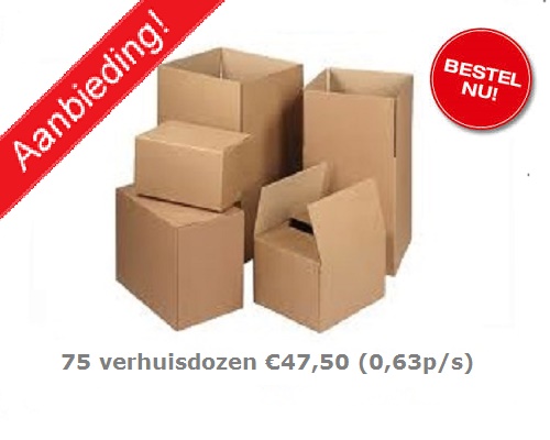 Goedkope Verhuisdozen IJzersterk 75 stuks slechts €47,50.