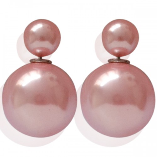 Duo dot, dubbele dot parel oorbellen in verschillende kleuren