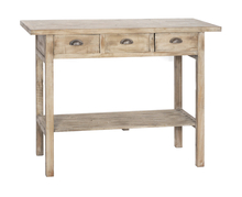 Bijzettafel met 3 lades hout antiek bruin