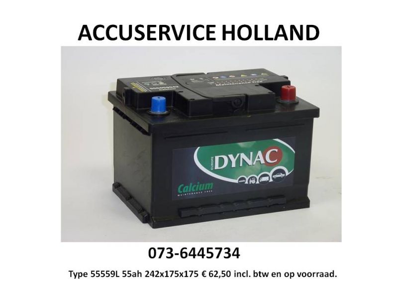 55 ah 12 volt ACCU type 55559L € 62,50