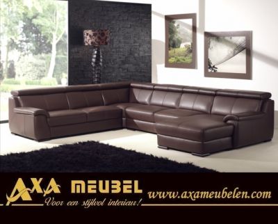 tiffany lederen belform hoek banken bankstellen AXA Meubelen