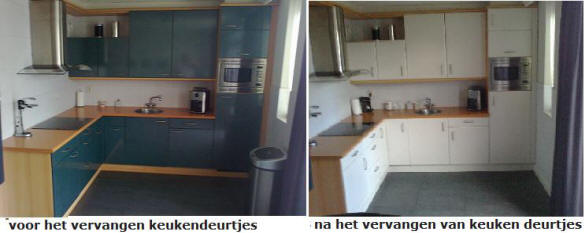 Keukenrenovatie en keukendeurtjes vervangen met keukenblad vernieuwen