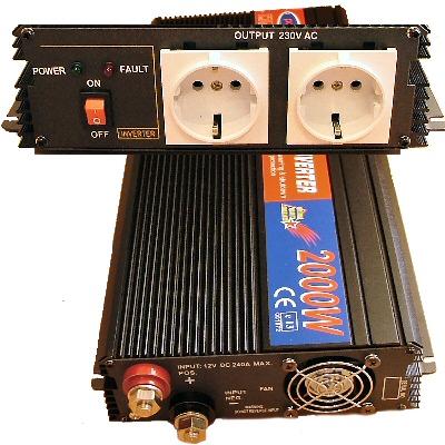 12Vdc/230Vac OMVORMER voor auto/boot/camper/caravan/tuinhuisje