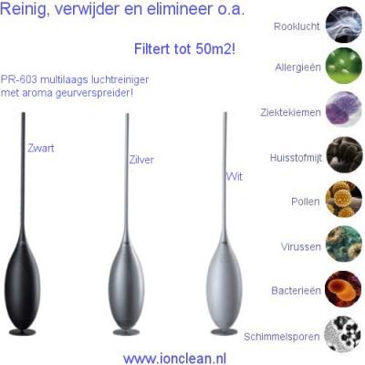 Multilaags luchtreiniger met geurverspreider PR-603 filtert 50m2!