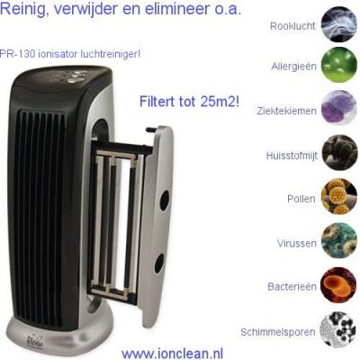 Last van astma en wilt u de klachten verlichten? PR-130 UV ionisator filtert 25m2!