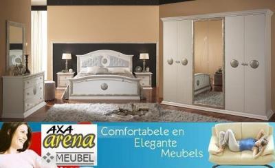 Hoogglans wit goud zilver slaapkamer meubelen AXA breda den haag