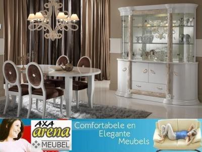 Hoogglans wit goud zilver woonkamer meubelen AXA breda den haag