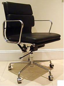 Eames (ea217) Design Bureaustoel (Zwart leer)