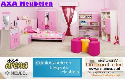HEARTS roze meisjes bed kinderbedden kasten AXA MEUBELEN BREDA DEN HAAG