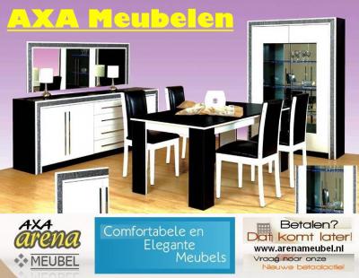 HOOGGLANS WIT ZWART SWAROVSKI STEEN WOONKAMER MEUBELEN AXA BREDA DEN HAAG