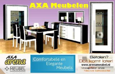 HOOGGLANS WIT ZWART SWAROVSKI STEEN WOONKAMER MEUBELEN AXA BREDA DEN HAAG