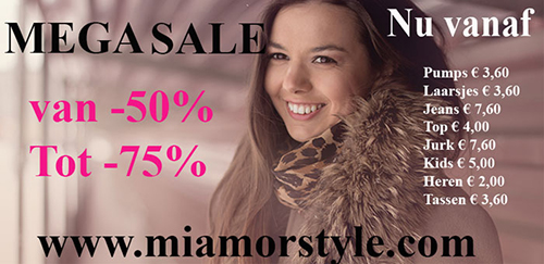 Nu tot -75% korting check www.miamorstyle.com