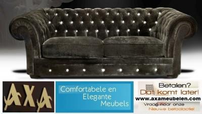 leer stof CHESTERFIELD swarovski bankstellen AXA meubelen rotterdam breda den haag