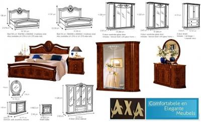 italiaanse hoogglans Klassiek noten slaapkamers AXA meubelen Rotterdam Den Haag Breda