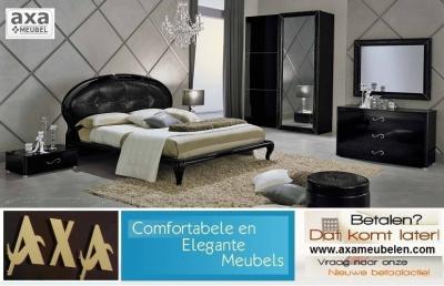 italiaanse barok hoogglans zwart boxsprings slaapkamer AXA meubelen ROTTERDAM breda den haag