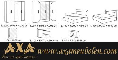 zwart wit slaapkamer meubelen met opbergruimte AXA Rotterdam Hoogglans
