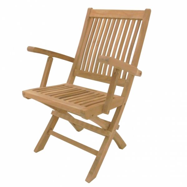 Teak houten tuinset Tafel 180x100 + 4 opklapbere teak tuinstoelen