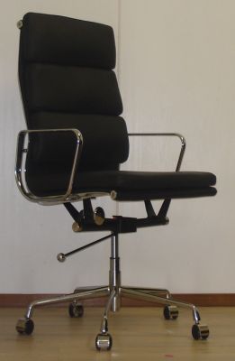 Eames (EA219) Design Bureaustoel (Zwart leer)