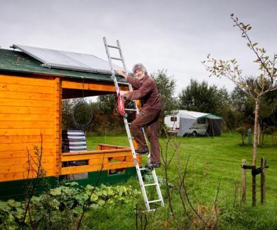 Ruime blokhutten te huur op duurzaam natuurkampeerterrein.