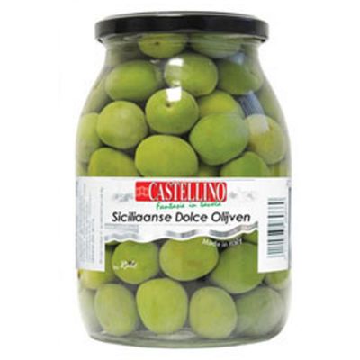 Heerlijke Siciliaanse Dolce olijven van het merk Castellino.