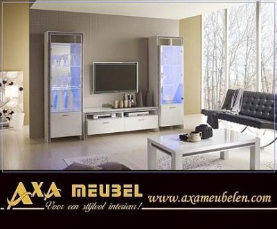 hoogglans wit avantgarde swarovski woonkamers AXA Meubelen