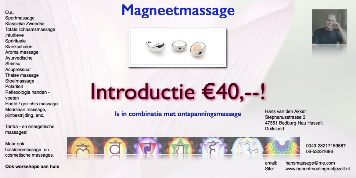 Ontspanningsmassage en workshops bij u thuis!