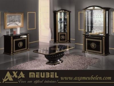 hoogglans zwart rosella beige versace woonkamer meubelen