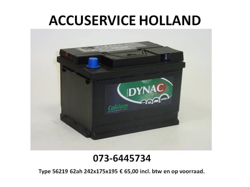 62 ah 12 volt ACCU type 56219 € 65,--