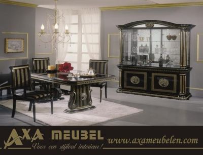 hoogglans zwart rosella beige versace woonkamer meubelen