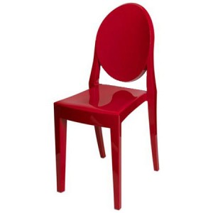 Ghost stoel in het Wit, rood of zwart, Philippe Starck. 