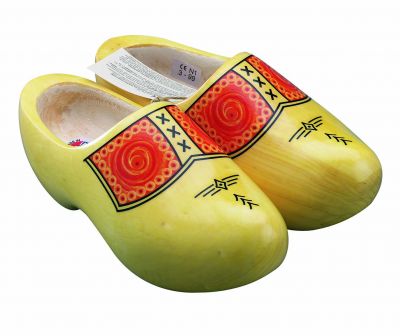 Draag Klomp Rondneus  Geel Bruine Bies Maat 43/44