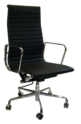 Eames (ea119) Design Bureaustoel (Zwart leer)