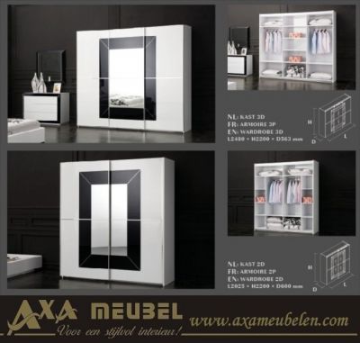 wit zwart slaapkamers AXA Meubelen den haag breda rotterdam