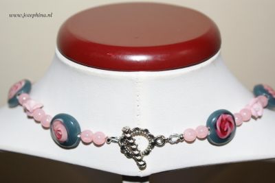 Pink Roses collier