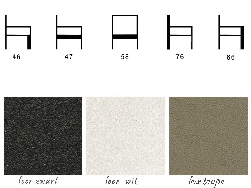 Eetkamerstoel Mats wit leer draaibaar GRATIS VERZENDING