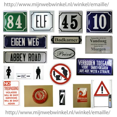 NOSTALGISCH EMAILLE HUISNUMMERS ECT SLECHTS VANAF 7,95!