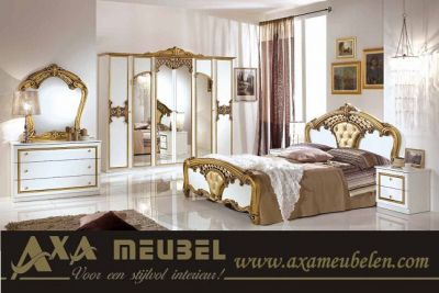 hoogglans wit zilver goud slaapkamers AXA meubelen den haag