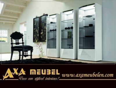 hoogglans sapphire wit woonkamers kasten AXA Meubelen Breda