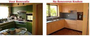 Keukenrenovatie en keukendeurtjes vervangen met keukenblad vernieuwen