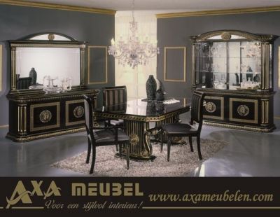 hoogglans zwart rosella beige versace woonkamer meubelen