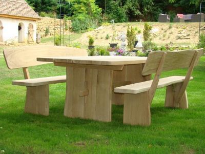 Houten tuinset van massief eiken