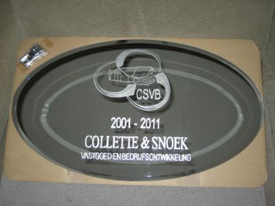 Jubileumspiegel handgegraveerd, blijvende herinnering